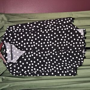 LuLaRoe Black and Gray Polka Dot Top